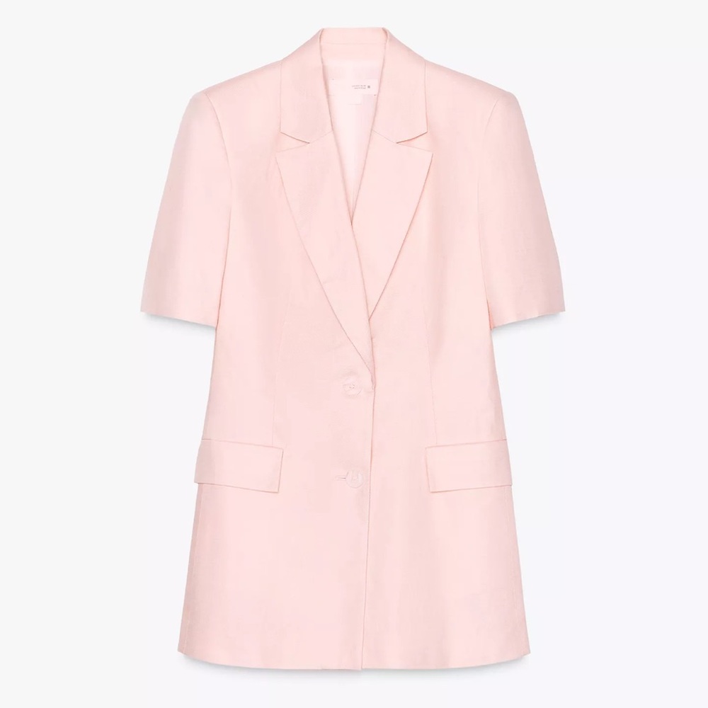 Zara Light Pink Short Sleeve Blazer